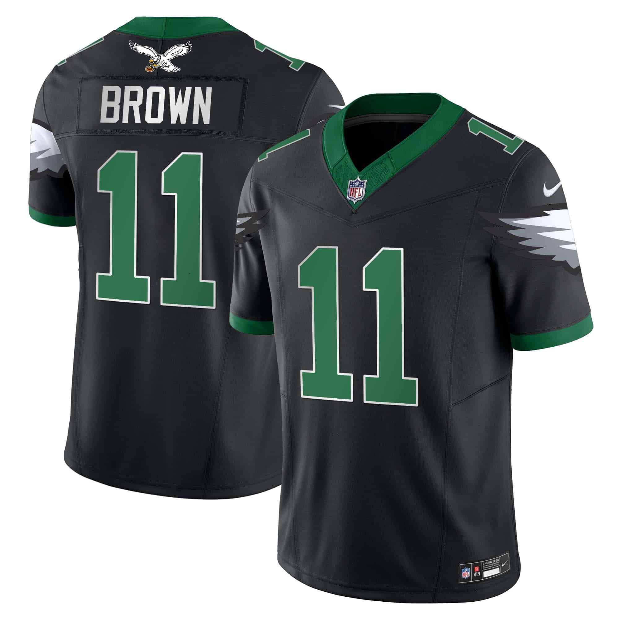 Men Philadelphia Eagles #11 Brown Black 2024 Nike Vapor Limited NFL Jersey